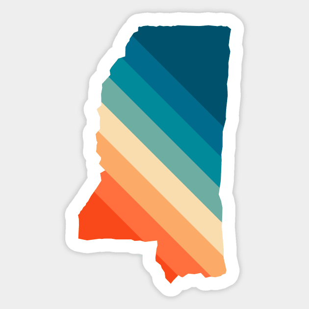 Mississippi State Retro Map Sticker by n23tees